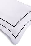 VEDA HOMES_White 100% Cotton Cord Embroidery Classic Sateen Finish Bed Sheet Set _Online_at_Aza_Fashions