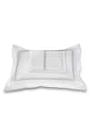 Buy_VEDA HOMES_White 100% Cotton Trellis Embroidery Cubes Sateen Finish Bedsheet Set _at_Aza_Fashions