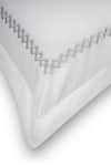 Shop_VEDA HOMES_White 100% Cotton Trellis Embroidery Cubes Sateen Finish Bedsheet Set _at_Aza_Fashions