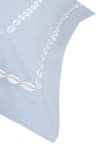 VEDA HOMES_Blue 100% Cotton Embroidery Sea Shell And Thread Border Bedsheet Set _Online_at_Aza_Fashions