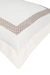 VEDA HOMES_Cream 100% Cotton Embroidery Waffle Thread Bedsheet Set _Online_at_Aza_Fashions