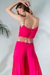 Shop_Neha Khullar_Fuchsia Georgette Embroidered Floral Round Placement Jumpsuit _Online_at_Aza_Fashions