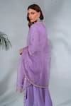 Shop_Neha Khullar_Purple Georgette, Organza Gota Patti, Mirrors, Overlap Embroidered Kurta Set _Online_at_Aza_Fashions