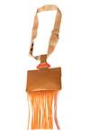 Oceana Clutches_Brown Fringe Vegan Leather Fanny Pack_Online_at_Aza_Fashions