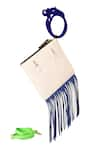 Shop_Oceana Clutches_White Square Colorblock Wristlet Bag _at_Aza_Fashions