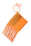 Oceana Clutches_Brown Fringes Color Blocked Square-shaped Wristlet Bag _Online_at_Aza_Fashions