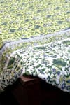 Shop_CocoBee_Green Cotton Printed Flower Hand Block Quilt _at_Aza_Fashions