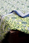 Buy_CocoBee_Green Cotton Printed Flower Hand Block Quilt _Online_at_Aza_Fashions