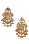 Shop_Moh-Maya by Disha Khatri_Gold Plated Metal Ganesha Earrings _at_Aza_Fashions