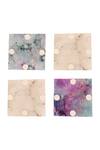 Shop_Cotton Indya_Multi Color Natural Agate Stones Square Coasters - Set Of 4_at_Aza_Fashions