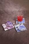 Cotton Indya_Multi Color Natural Agate Stones Square Coasters - Set Of 4_Online_at_Aza_Fashions