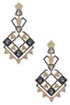 Shop_Masaya Jewellery_Gold Plated Crystals Earrings_at_Aza_Fashions