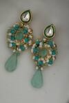 Shop_Paisley Pop_Gold Plated Beads, Crystals, Stones Kundan Embellished Danglers And Drops _at_Aza_Fashions