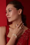 Buy_Paisley Pop_Gold Plated Kundan Pearl Embellished Hathphool _at_Aza_Fashions