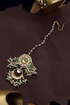 Shop_Paisley Pop_Gold Plated Kundan And Seed Pearls Embellished Maangtikka _at_Aza_Fashions