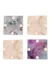 Shop_Cotton Indya_Fuchsia Natural Agate Stones Square Coasters - Set Of 4_at_Aza_Fashions