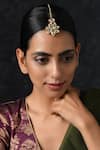 Buy_Paisley Pop_Gold Plated Handcrafted Kundan Maangtikka _at_Aza_Fashions