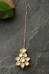 Shop_Paisley Pop_Gold Plated Handcrafted Kundan Maangtikka _at_Aza_Fashions
