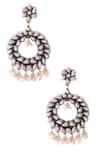 Shop_Noor_Silver Plated Pearl Studded Danglers _at_Aza_Fashions