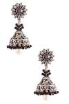 Shop_Noor_Silver Plated Stones Studded Jhumkas_at_Aza_Fashions