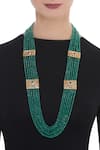 Buy_Moh-Maya by Disha Khatri_Green Multi Bead Jadau Necklace _at_Aza_Fashions