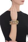 Buy_Moh-Maya By Disha Khatri_Gold Plated Metallic Thread, Pearls Handcrafted Meenakari Bangle Set _at_Aza_Fashions