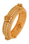 Curio Cottage_Gold Plated Ghungroo Embellished Temple Bangle_Online_at_Aza_Fashions