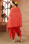Shop_Neeta Lulla_Orange Georgette And Chanderi Silk Alla Dhoti Pant Set With Cape For Women_at_Aza_Fashions