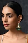 Buy_Paisley Pop_Gold Plated Kundan Handcrafted Polki Teardrop Danglers _at_Aza_Fashions