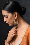 Buy_Paisley Pop_Gold Plated Kundan Handcrafted Polki Hoops_at_Aza_Fashions