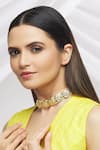 Shop_Just Shradhas_Gold Plated Kundan Studded Choker _Online_at_Aza_Fashions