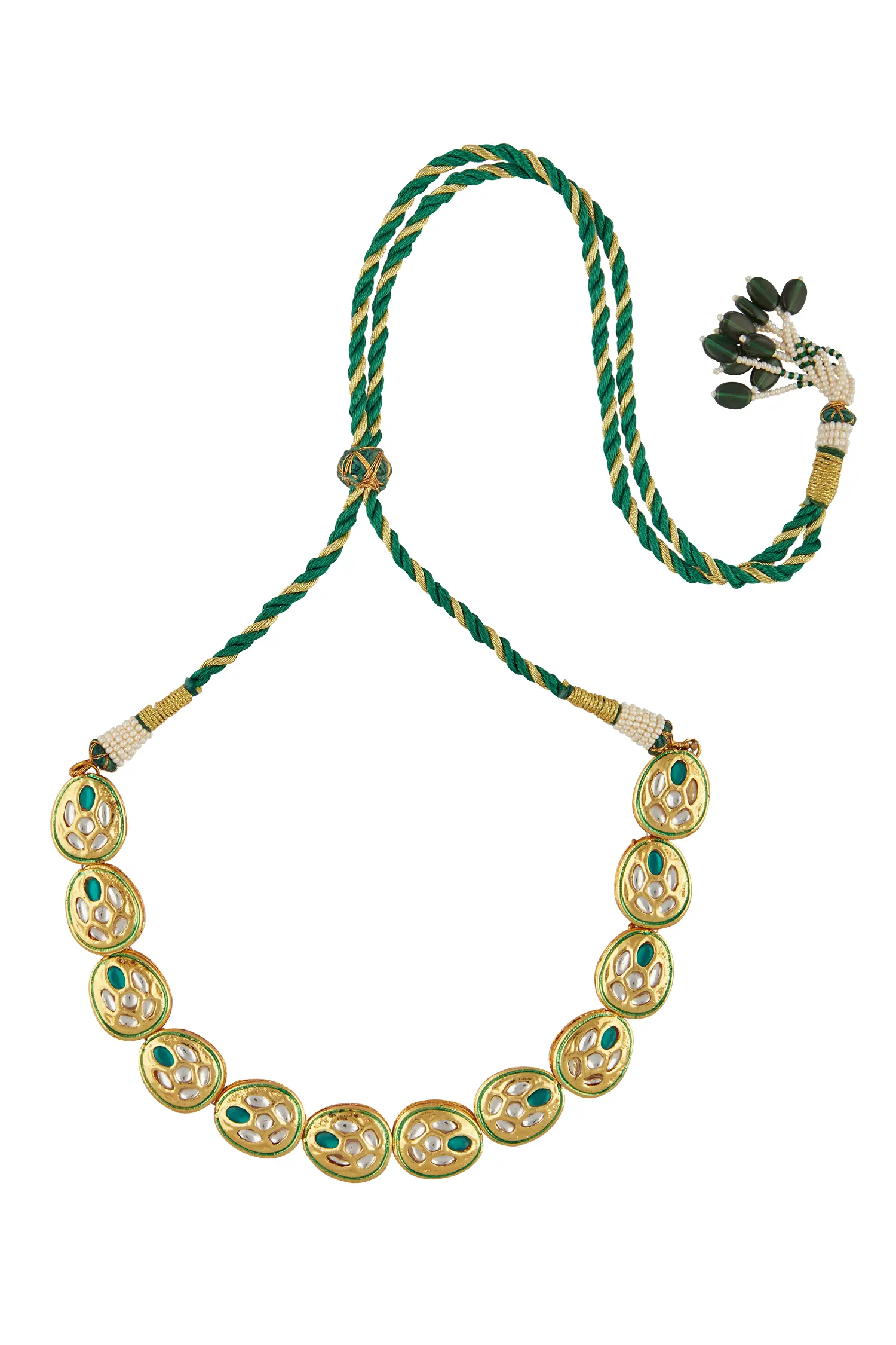 Shop_Just Shradhas_Gold Plated Kundan Embellished Choker _at_Aza_Fashions