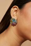 Buy_House Of D"Oro_Multi Color Beads Cluster Stud Earrings_at_Aza_Fashions