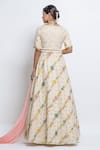 Shop_Abstract By Megha Jain Madaan_Off White Silk, Tulle Sequins, Floral Bloom Pattern Anarkali With Dupatta _at_Aza_Fashions