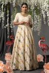 Buy_Abstract By Megha Jain Madaan_Off White Silk, Tulle Sequins, Floral Bloom Pattern Anarkali With Dupatta _Online_at_Aza_Fashions