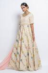 Buy_Abstract By Megha Jain Madaan_Off White Silk, Tulle Sequins, Floral Bloom Pattern Anarkali With Dupatta _at_Aza_Fashions