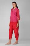 Shop_Devyani Mehrotra_Magenta Chanderi Embellished Sequins Starry Sky Two-tone Shirt And Salwar Pant Set_Online_at_Aza_Fashions