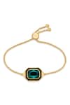 Shop Isharya Green Crystals And Enamelled B-dazzle Embellished Bracelet at Aza Fashions Shop_Isharya_Green Crystals And Enamelled B-dazzle Embellished Bracelet _at_Aza_Fashions