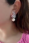 Buy_Mozaati_Silver Plated Pearls Sorin Floral Embellished Earrings _at_Aza_Fashions