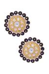 Shop_Moh-Maya by Disha Khatri_Black Crystals, Pearls Kundan And Stone Stud Earrings _at_Aza_Fashions