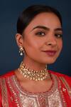 Buy Namasya White Pearls Geometric Kundan Embellished Choker Necklace Set at Aza Fashions Buy_Namasya_White Pearls Geometric Kundan Embellished Choker Necklace Set _at_Aza_Fashions