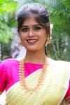 Buy_Ishhaara_Gold Plated Stones, Beads Temple Jewellery Set With Jhumkis _at_Aza_Fashions