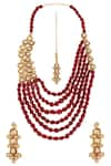 Shop_MINAKI_Gold Plated Kundan Layered Beaded Necklace Set _at_Aza_Fashions