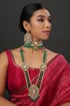 Buy_Minaki_Gold Plated Pearls, Beads Kundan Choker And Necklace Set _at_Aza_Fashions