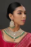 Buy_Minaki_Gold Plated Diamonds, Pearls Kundan Necklace Set _at_Aza_Fashions