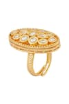 Shop_Samyukta Singhania_Gold Plated Kundan Ring _at_Aza_Fashions