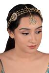 Buy_Riana Jewellery_Gold Plated Jadtar Stone Layered Mathapatti _at_Aza_Fashions