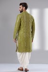 Shop_Kasbah_Green Silk Embroidery Mirror Work Kurta _at_Aza_Fashions