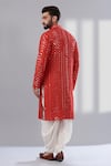 Shop_Kasbah_Red Silk Embroidery Mirror Work Kurta _at_Aza_Fashions