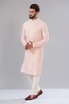 Buy_Kasbah_Pink Georgette Embroidered Chikankari Pastel Kurta Set _at_Aza_Fashions